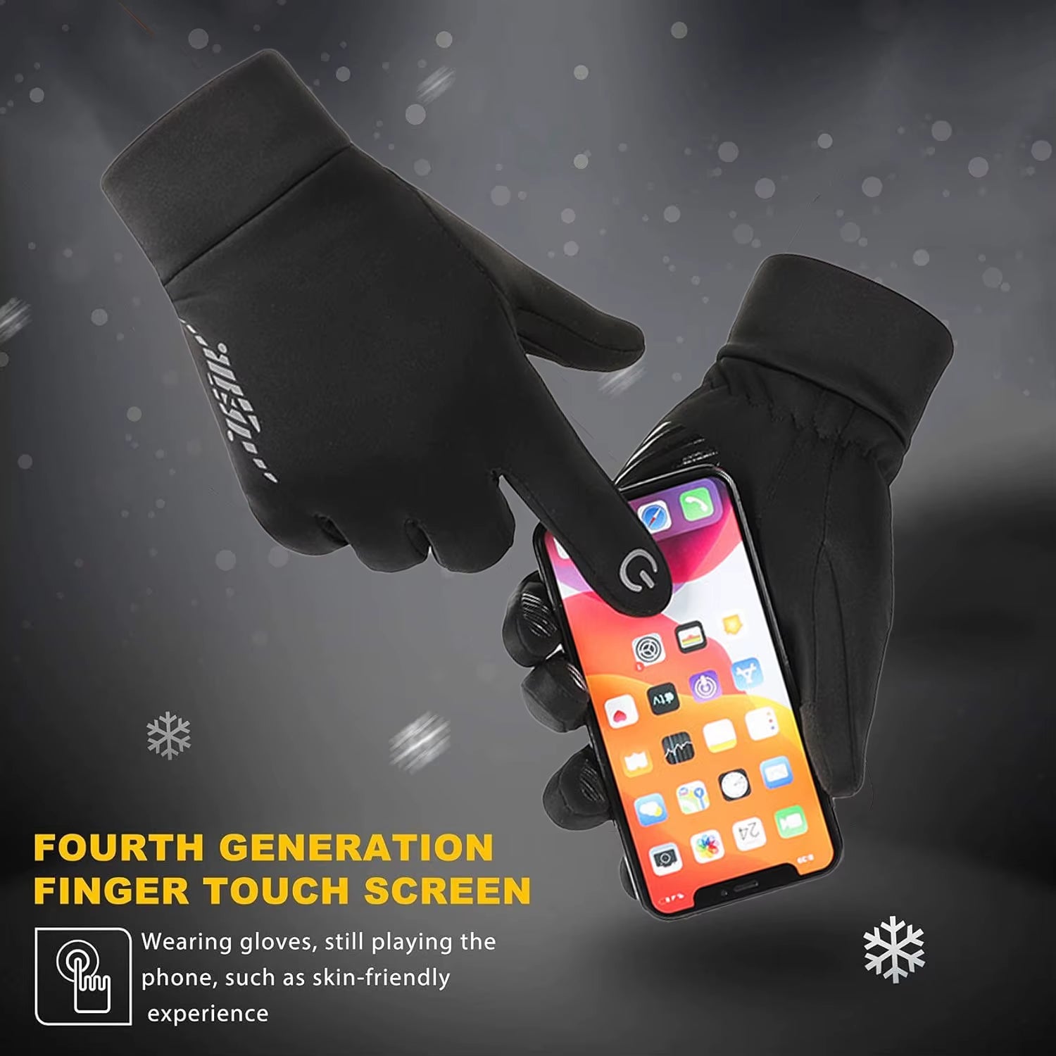 YANBIGUO Winter Gloves Waterproof Thermal Touch Screen Thermal Windproof Warm Gloves Cold Weather Running Sports Hiking Ski